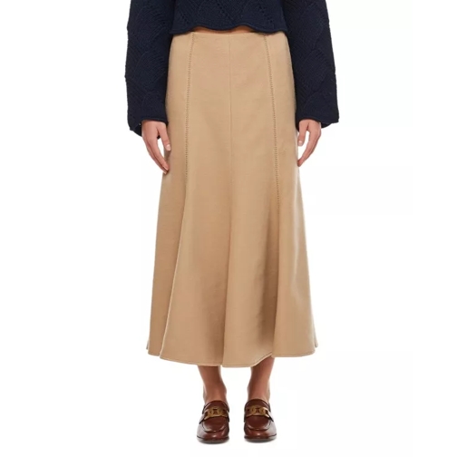 Gabriela Hearst Silk Pleated Midi Skirt Brown 