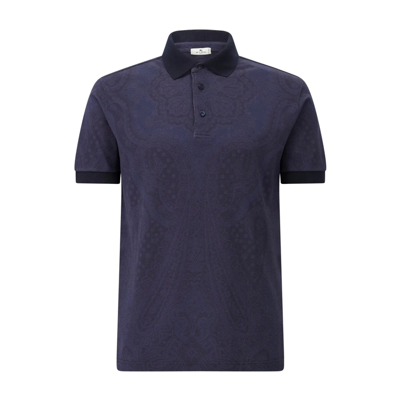 Etro Poloshirt Poloshirt mit Paisley-Muster blau(Image 4)