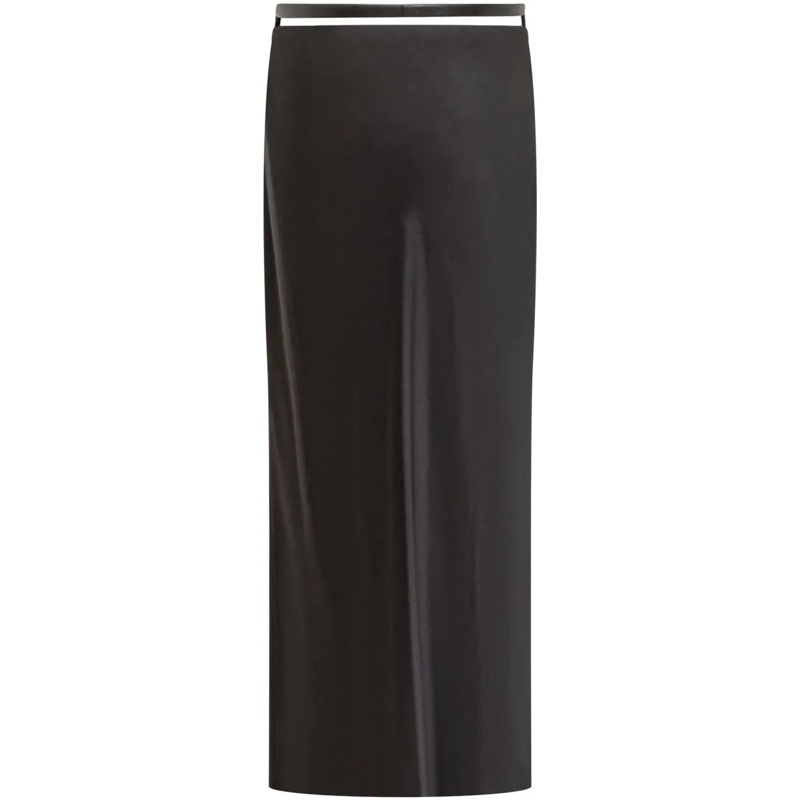 Tom Ford Maxirock Gonna Lunga Nera Tom Ford in Raso schwarz(Image 2)