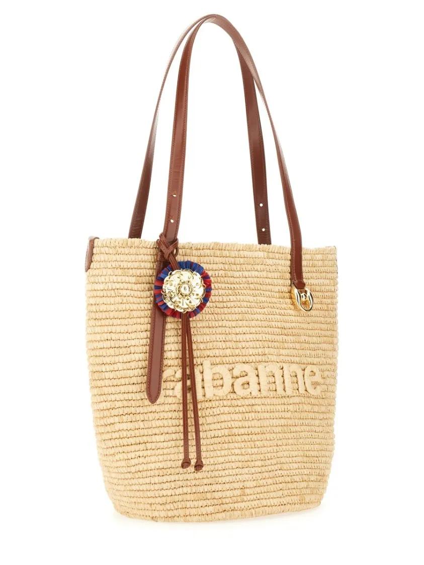 Paco Rabanne Shoppers & Totes "Natural Raffia" Tote Bag in beige