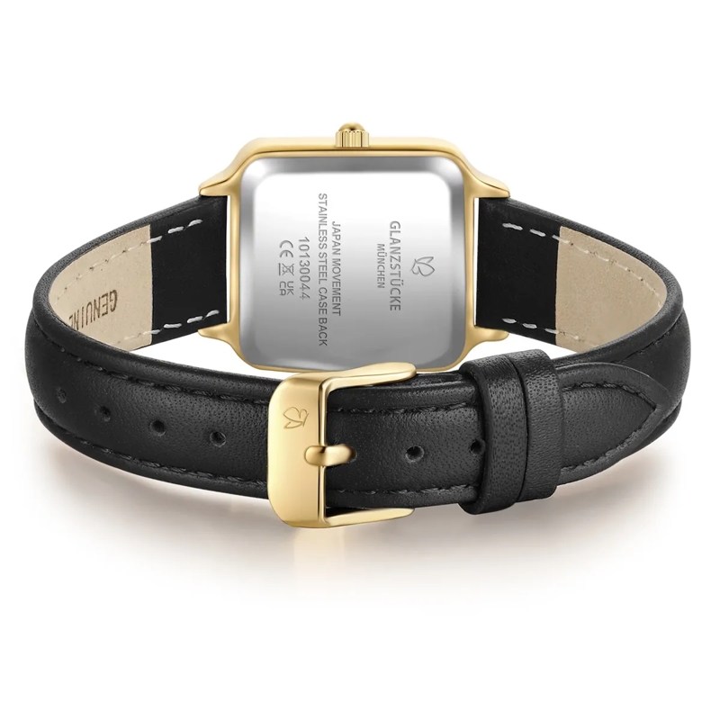 Glanzstücke München Automatikuhr Damen Armbanduhr Echtleder gold(Image 5)