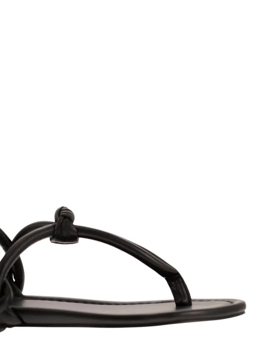 Thumbnail - Fabiana Filippi Sandalen - Closed-Back Leather Flip-Flops With Knotted Straps - Gr. 39 (EU) - in Schwarz - für Damen