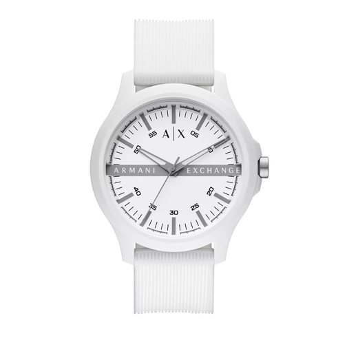 Armani Exchange Three-Hand Silicone Watch White Quarz-Uhr