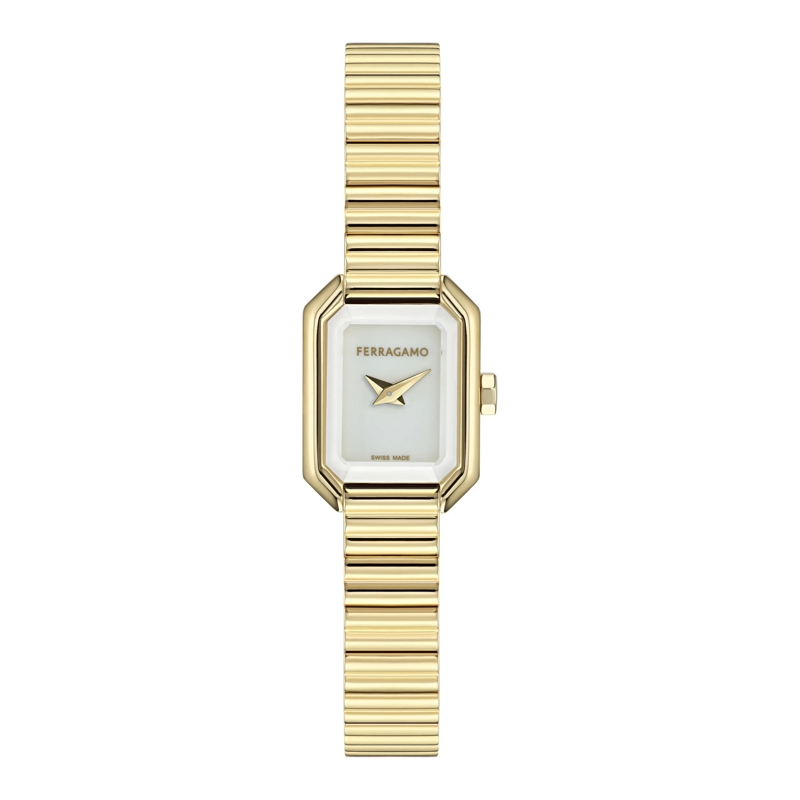 Salvatore Ferragamo Quarzuhr Quarz-Analoguhr Crystal Tank Petite gold