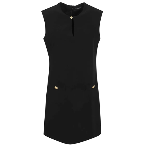 Balmain Mini-Kleider Ss 2 Pkts Btn Crepe Short Dress Black