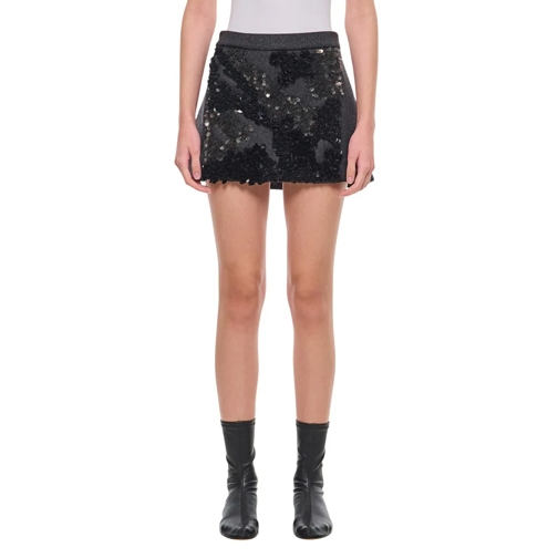 Plan C Mini-Röcke Embroidered Mini Skirt Black