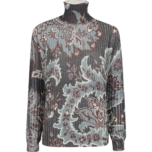 Etro Sweatshirts Turtle Neck Sweater Blue blau