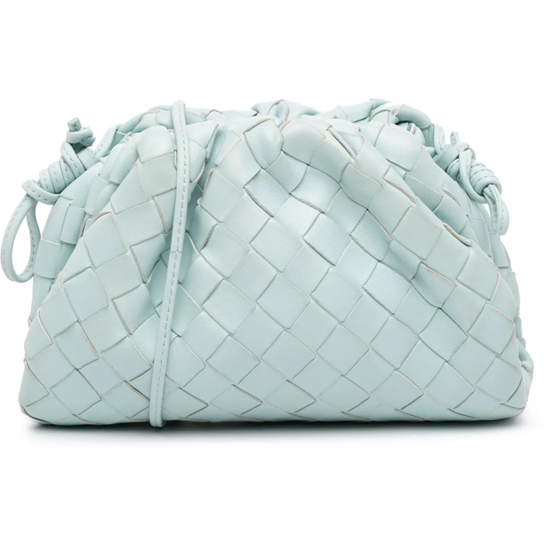 Bottega Veneta Schultertasche Nappa Intrecciato The Mini Pouch Crossbody blau