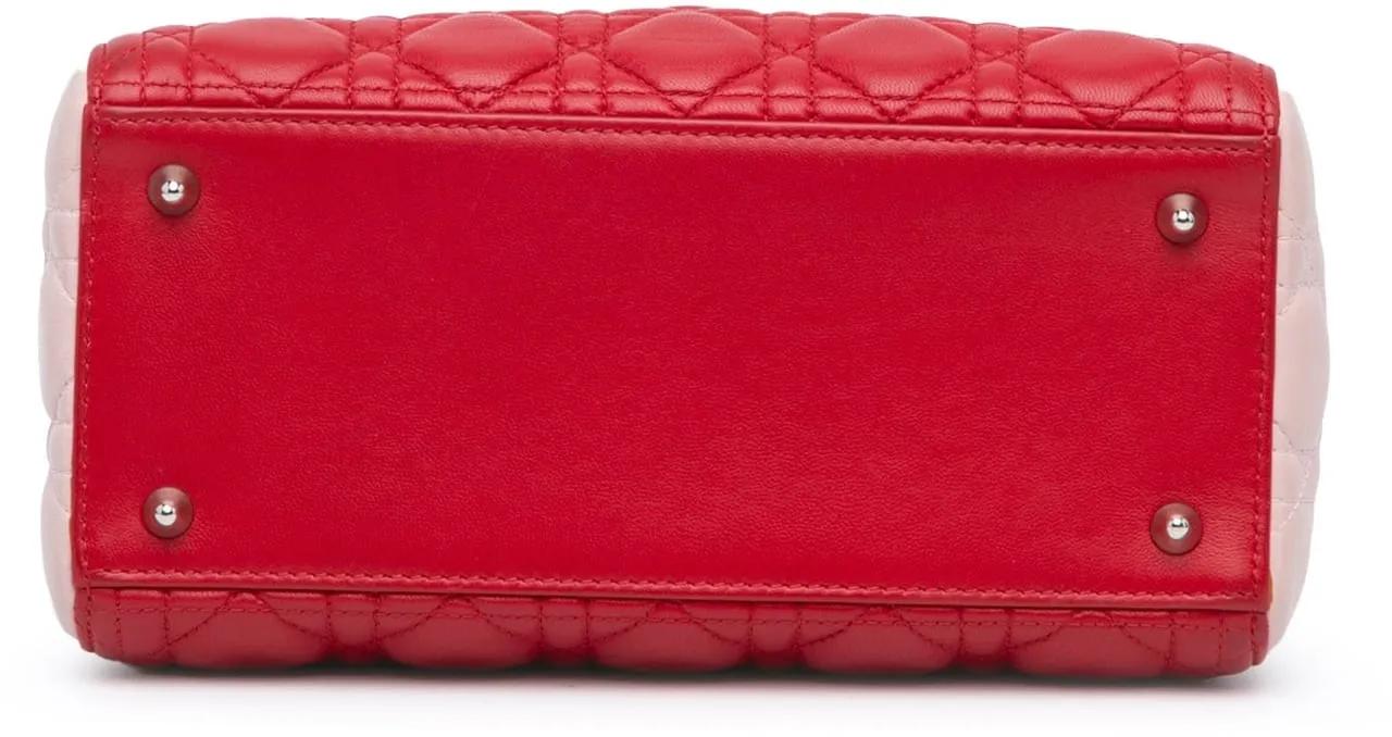 Thumbnail - Christian Dior Hobo Bags - 2014 Medium Tricolor Lambskin Cannage Lady Dior - Gr. unisize - in Rot - für Damen