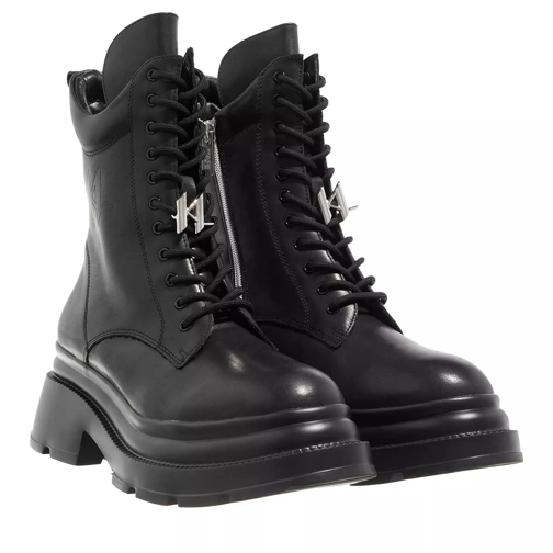 Karl Lagerfeld Danton Mono Mid Lace Boot Black Lthr Stivali allacciati