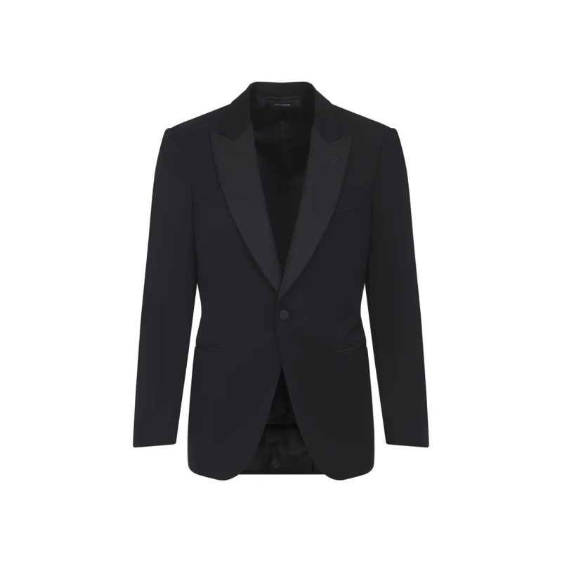 Tom Ford Blazer Single-Button Black Wool Blazer Black