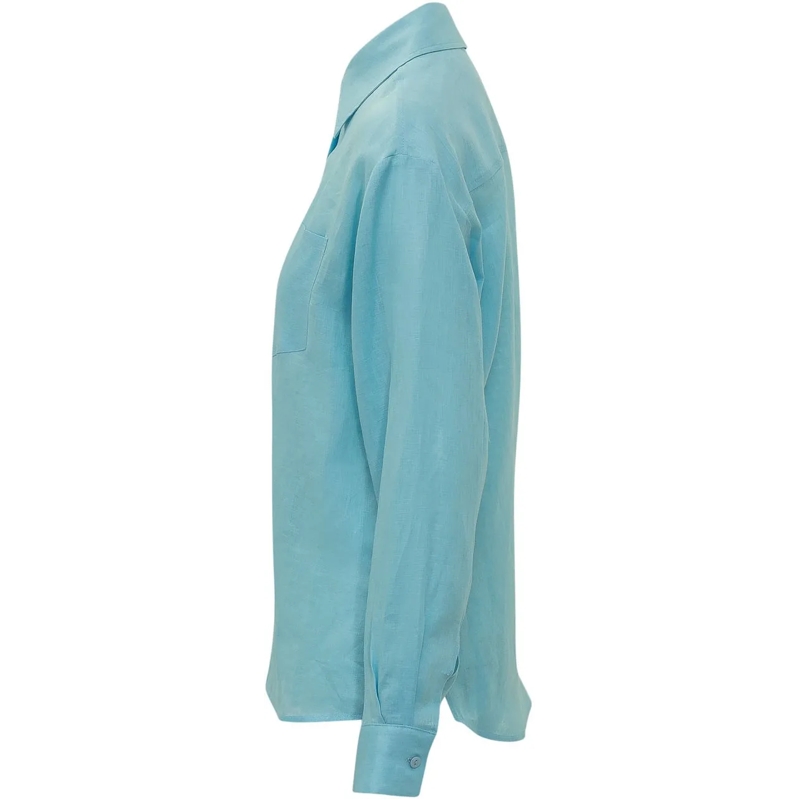 SUNDEK Bluse Camicia con Colletto e Tasca Applicata hellblau(Image 3)