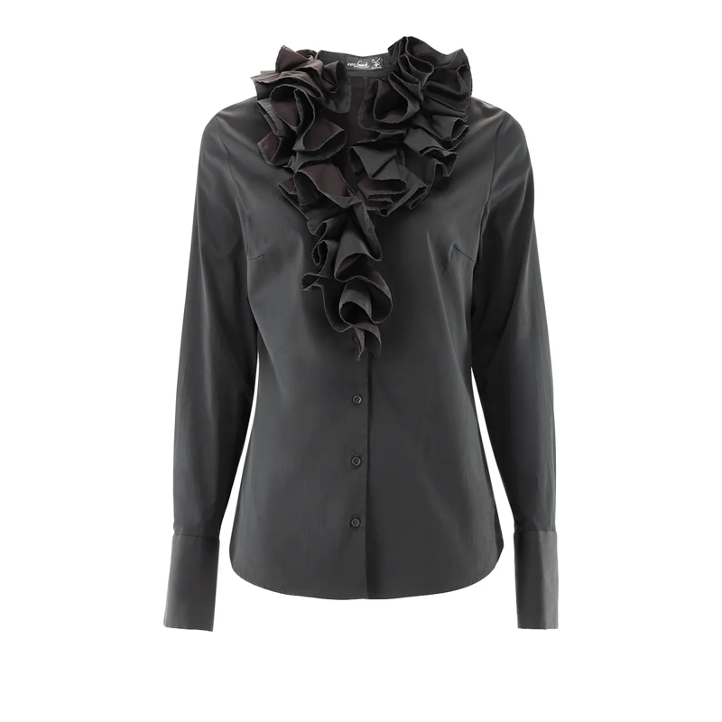 VAN LAACK Bluse Bluse Modern Fit Uni schwarz