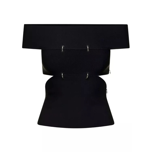 Alexander McQueen Black Off-The-Shoulders Top With Cut-Out And Metal Black 