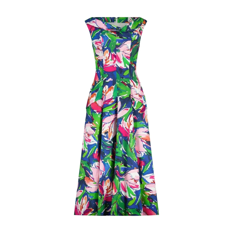 Talbot Runhof Maxikleid Cocktailkleid im floralem Design mehrfarbig