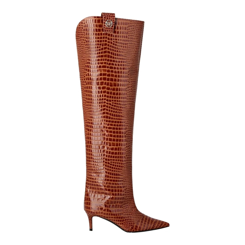 Philipp Plein Stiefel Stiefel Niedrige Absätze Overknee Cocco Crocco Pri braun(Image 3)