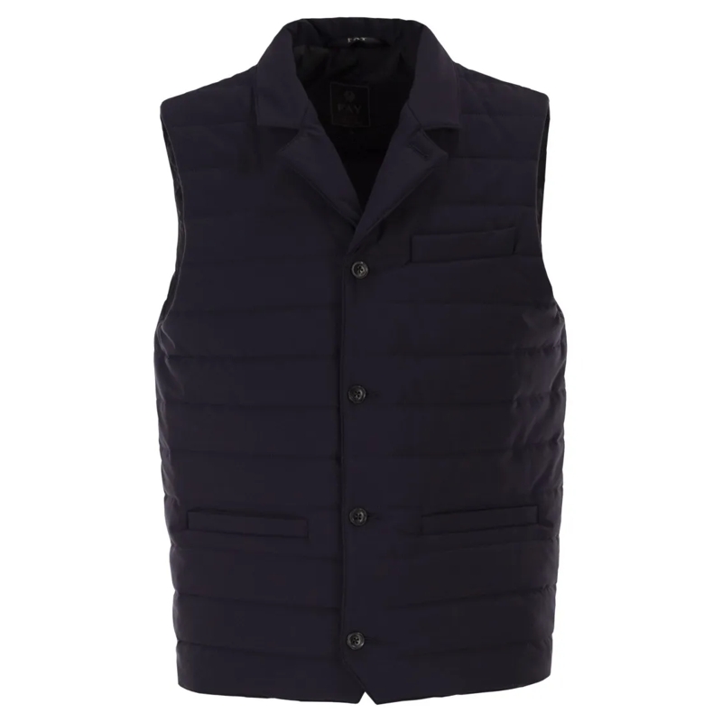Fay Doudoune Quilted Stretch Nylon Waistcoat Black