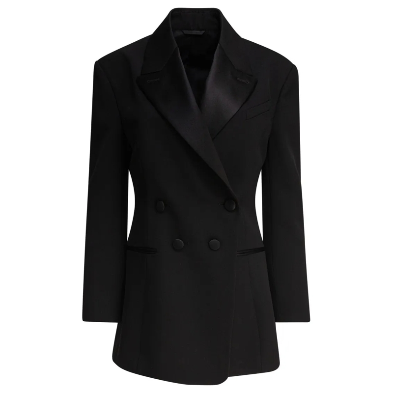 Givenchy Blazer Double-Breasted Blazer With Pleated Back Black