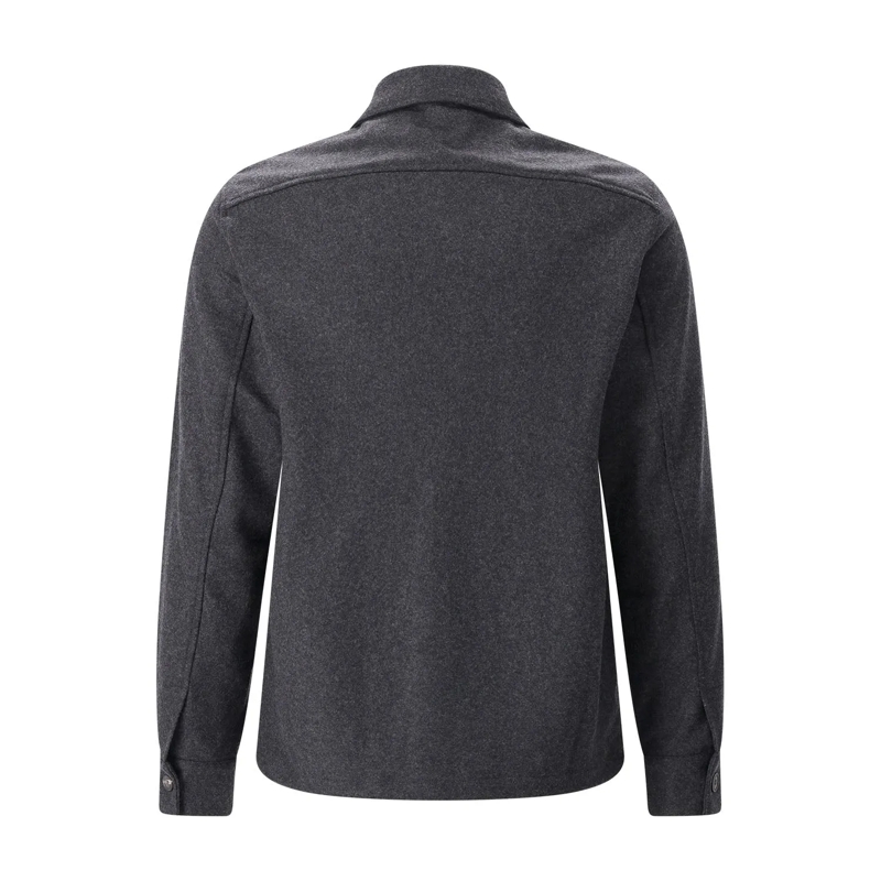 FILIPPO DE LAURENTIIS Cardigan Overshirt aus Merinowolle & Kaschmir grau(Image 2)