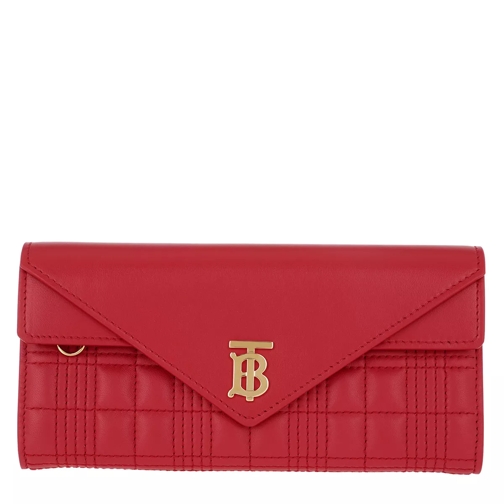 Burberry Fold Over Wallet Leather Bright Red Continental Portemonnee