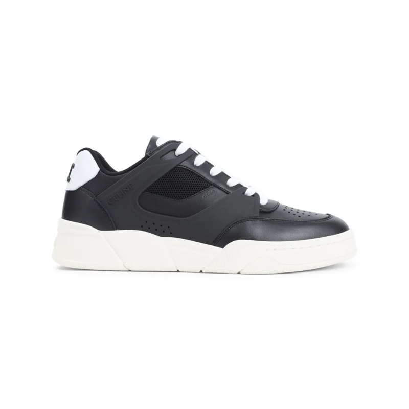 Celine Lage-top sneaker Black Calf Leather Sneakers With Breathable Mesh P Black