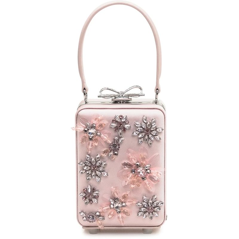 Self Portrait Tote Borsa Micro Con Applicazioni Floreali rose