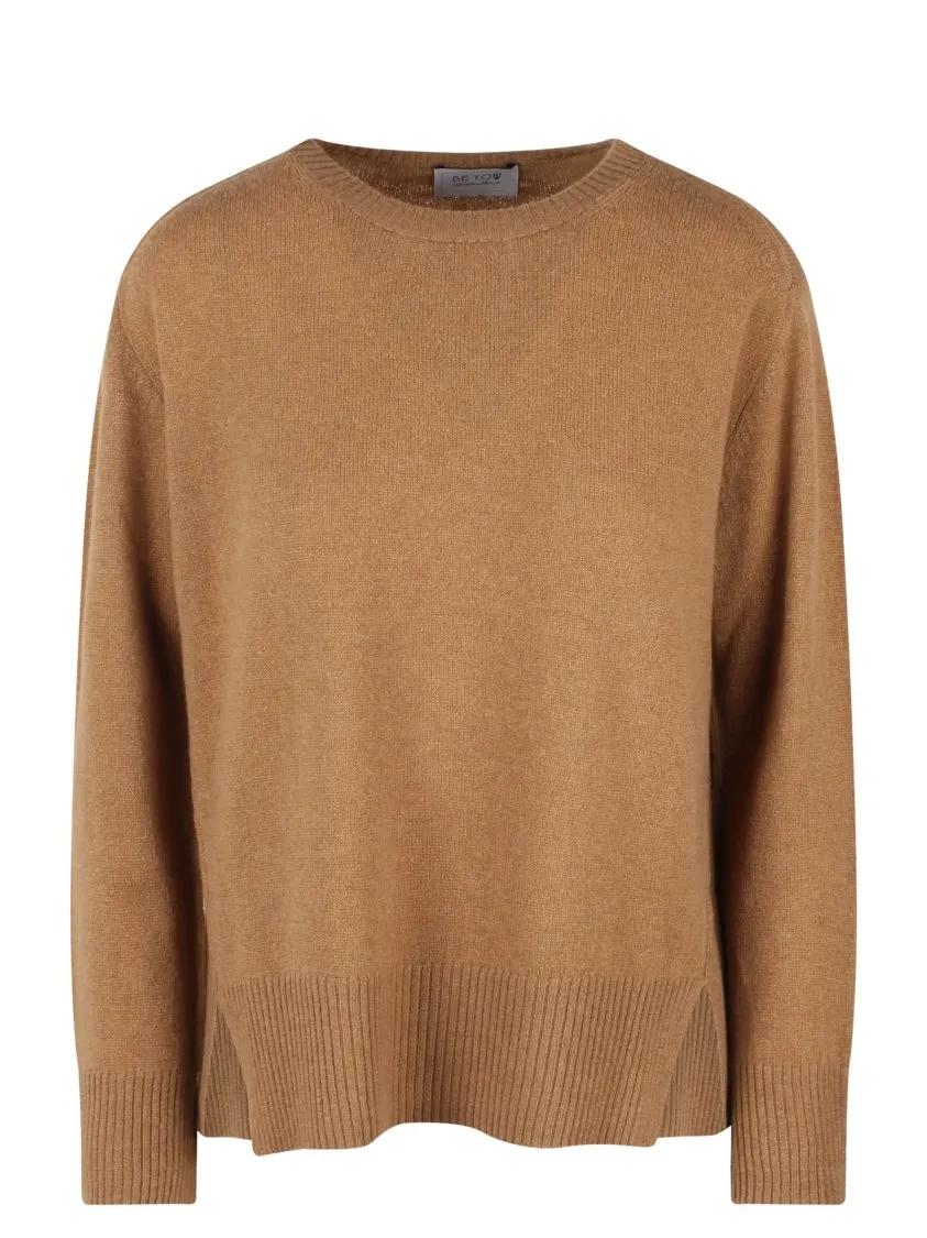 Be You - Relaxed Round Neck Sweater - Größe M - braun