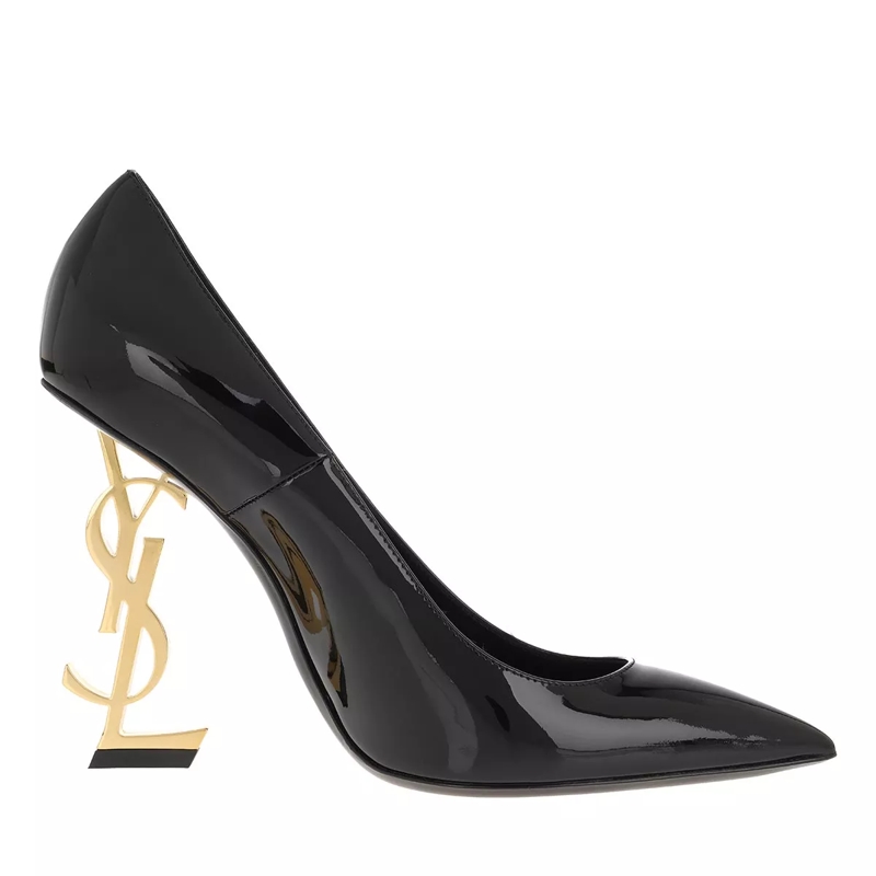 Saint Laurent Pumps Logo High Heel Pumps Leather Black(Image 3)