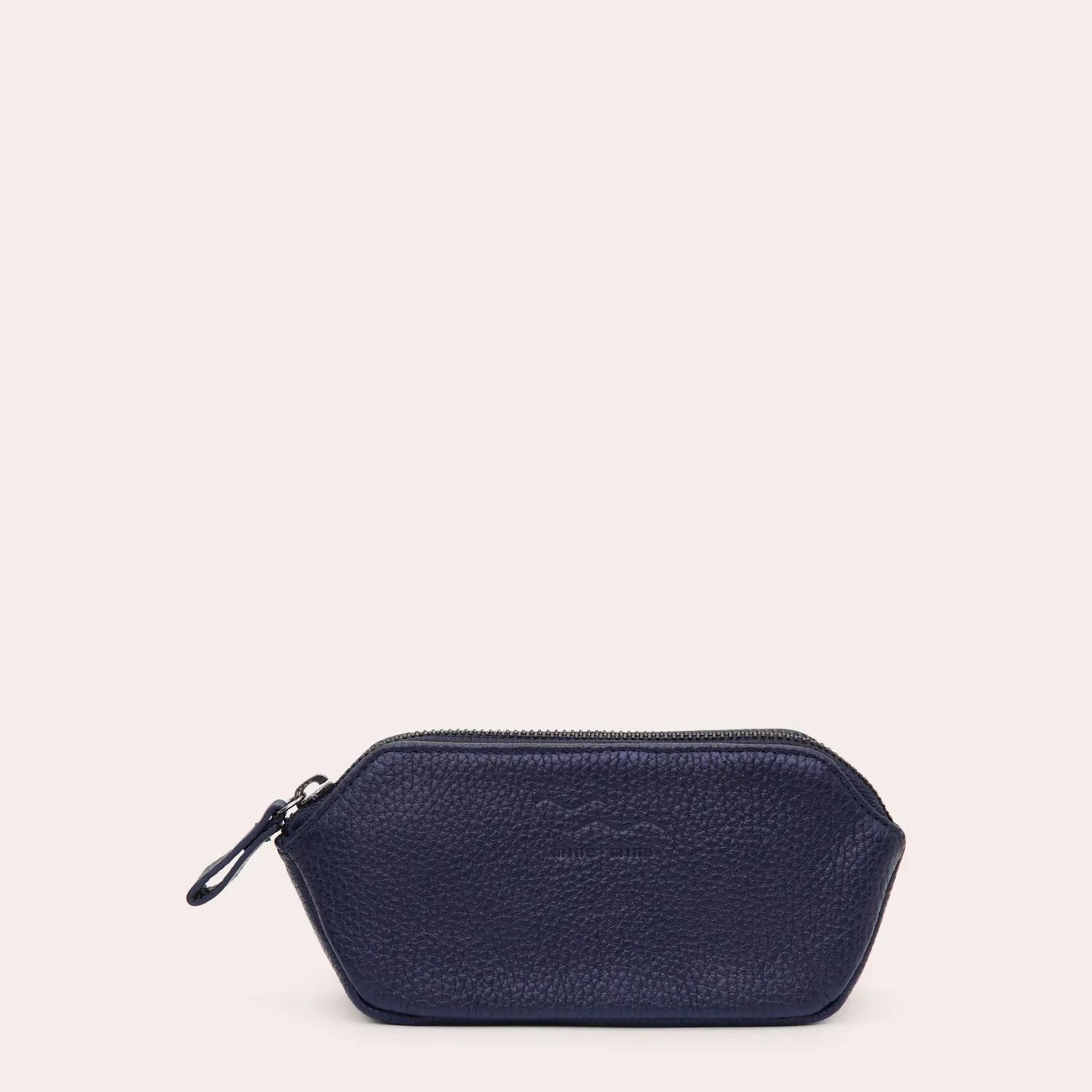 mine mina Kosmetiktaschen - MATILDA - die kleine Kosmetiktasche aus Leder für - Gr. unisize - in Schwarz - für Damen