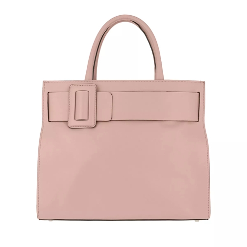 Abro Lotus Leather Handle Bag Rosa Rymlig shoppingväska
