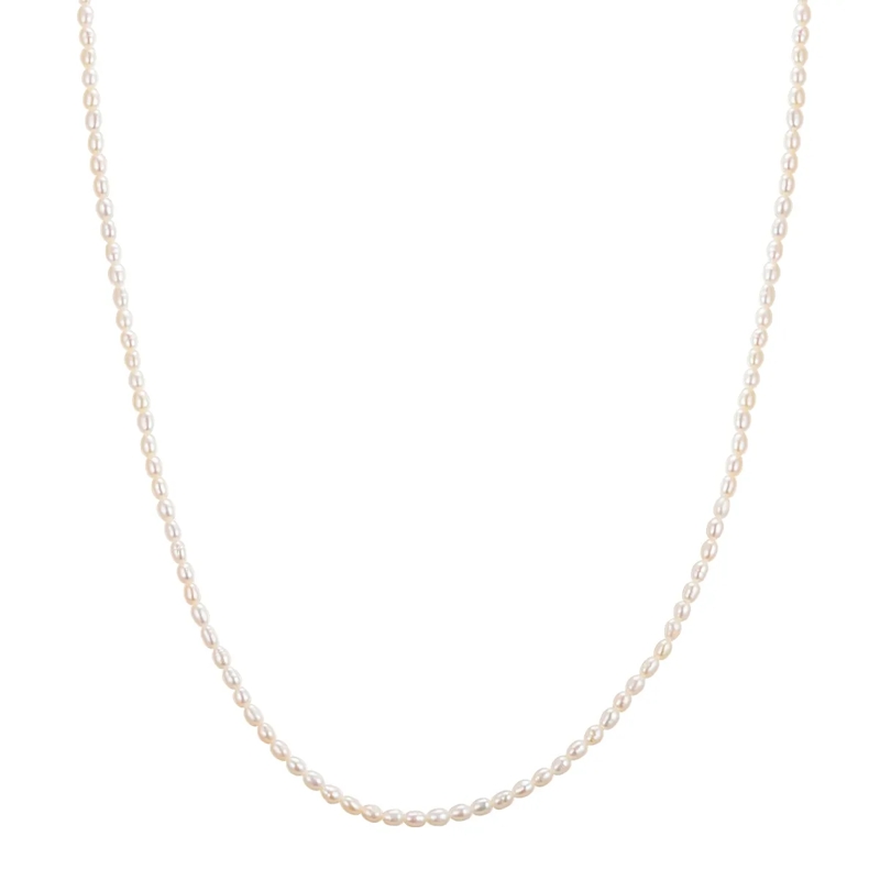 Glanzstücke München Mittellange Halskette Sterling Silber Perlen-Kette Süßwasser-Zuchtperle weiss