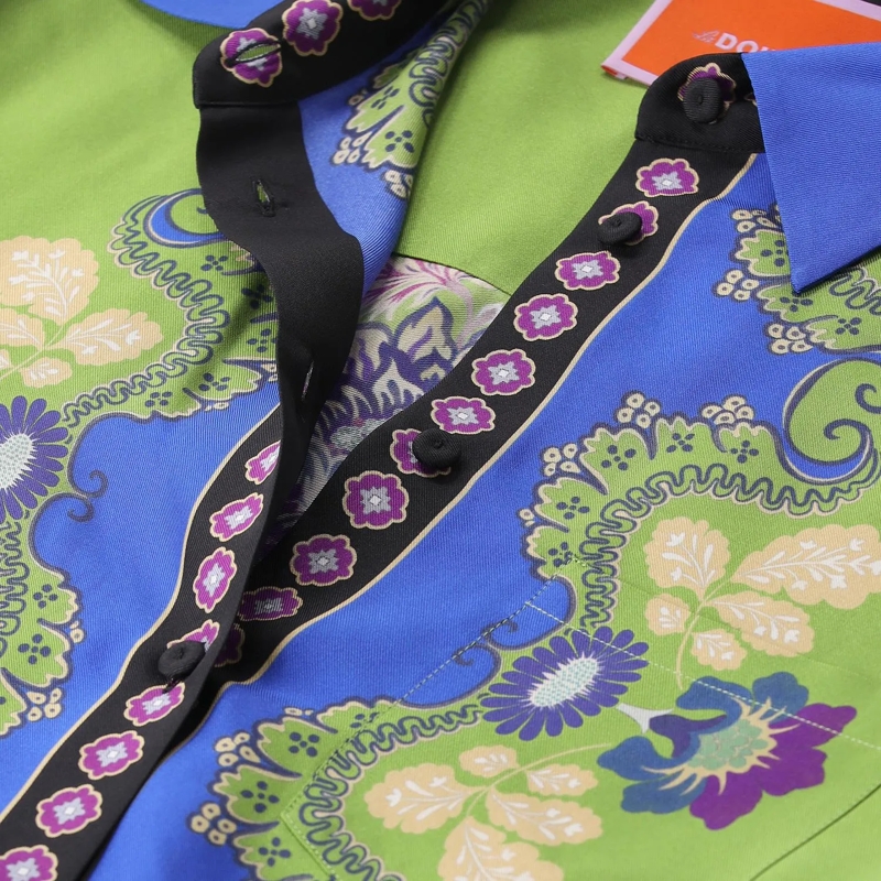 LaDoubleJ Bluse Hemdbluse aus Seide mehrfarbig(Image 3)