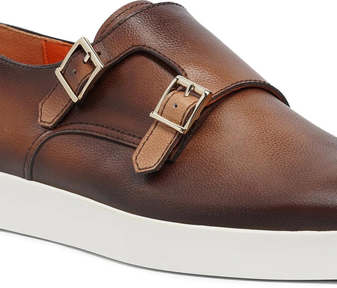Thumbnail - Santoni Low-Top Sneaker - Doppel-Monkstraps aus Leder - Gr. UK_10 - in Weiß - für Damen