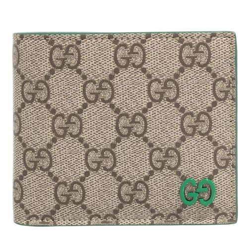 Gucci GG Supreme Billfold Wallet Beige / Green Bi-Fold Portemonnaie
