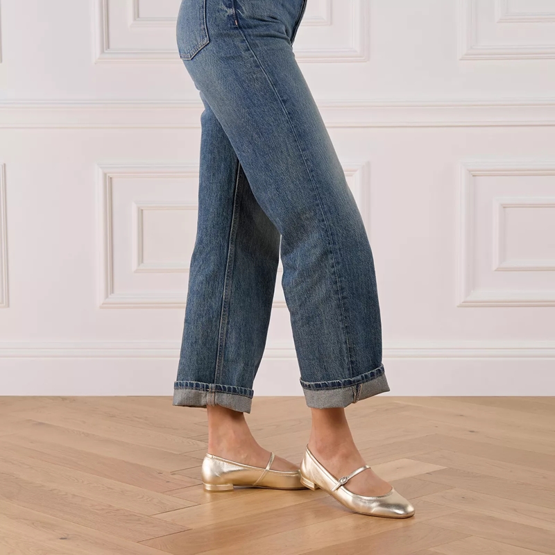 Stuart Weitzman Ballerinas Claris Ballet Flat Light Gold(Image 2)