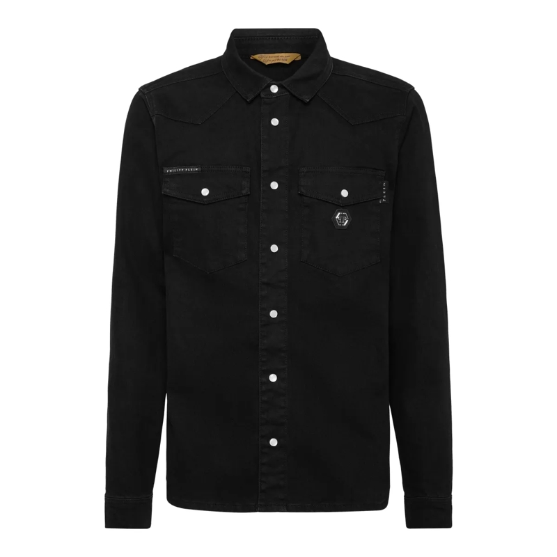 Philipp Plein Jeansjacke Denim Shirt Ls schwarz