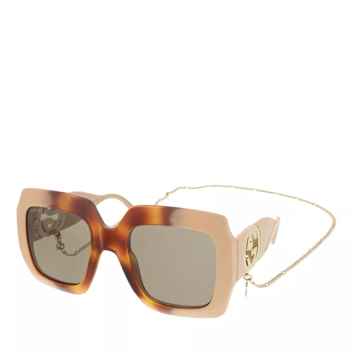 Gucci GG1022S-003 54 Sunglass Woman Injection Havana-Ivory-Brown Sunglasses