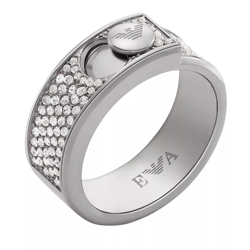 Emporio Armani Emporio Armani Stainless Steel with Crystals Sette Silver Bandring