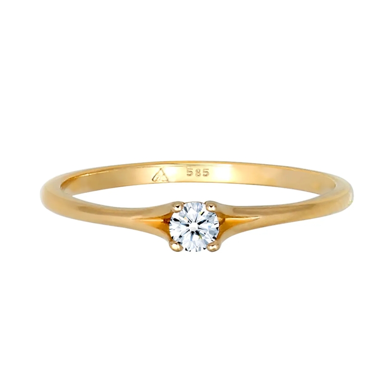 Elli Diamantring Ring Verlobung Vintage Diamant (0.06 ct.) 585 Gelb gold(Image 2)