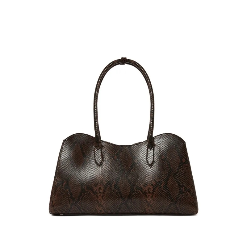 Stella McCartney Schultertasche Structured Shoulder Bag With Textured Snakeskin Pa Black