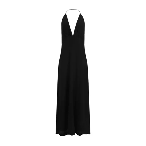 TOTEME Black Double-Halter Silk Dress Black 