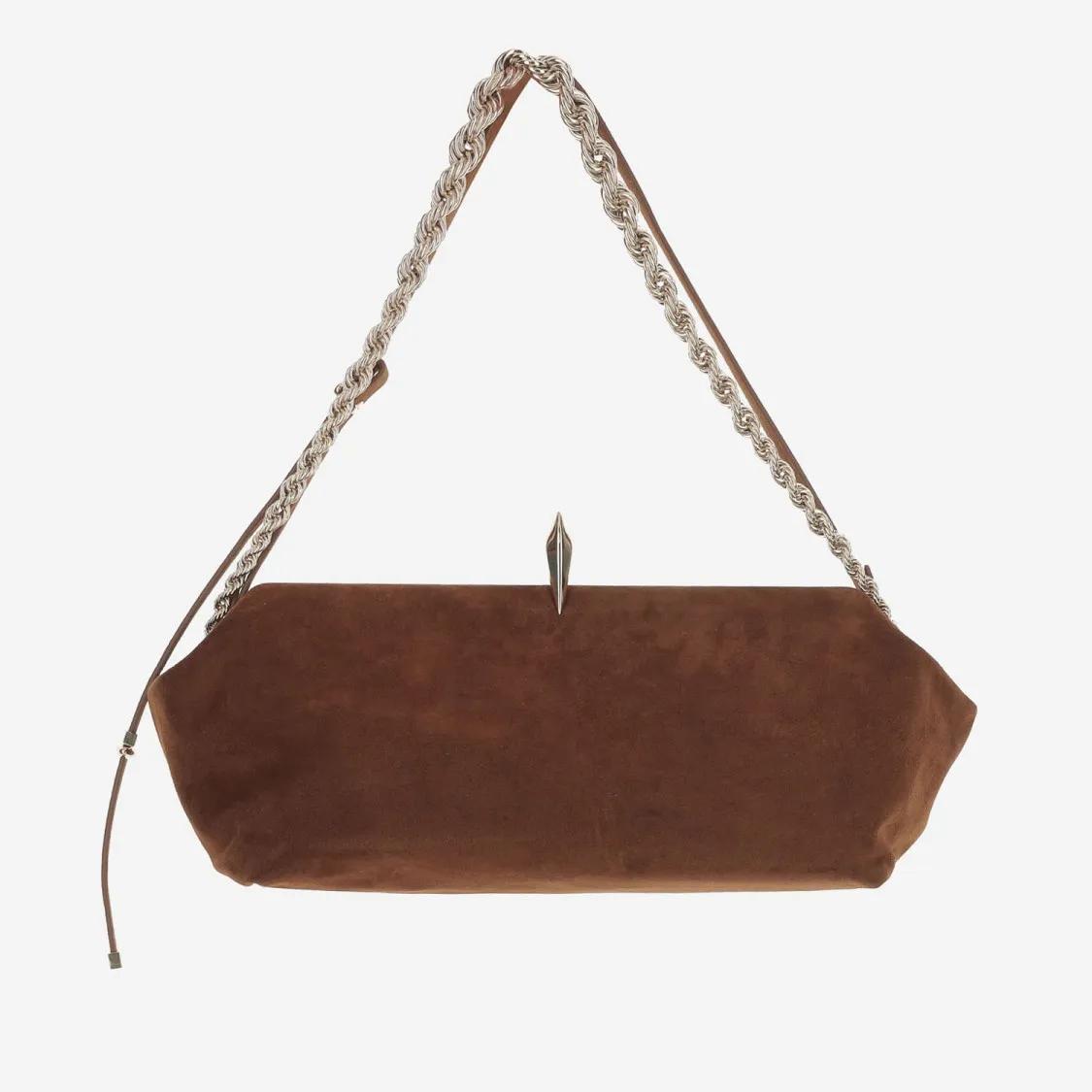 Benedetta Bruzziches Hobo bags Sophia Suede Leather Bag in bruin
