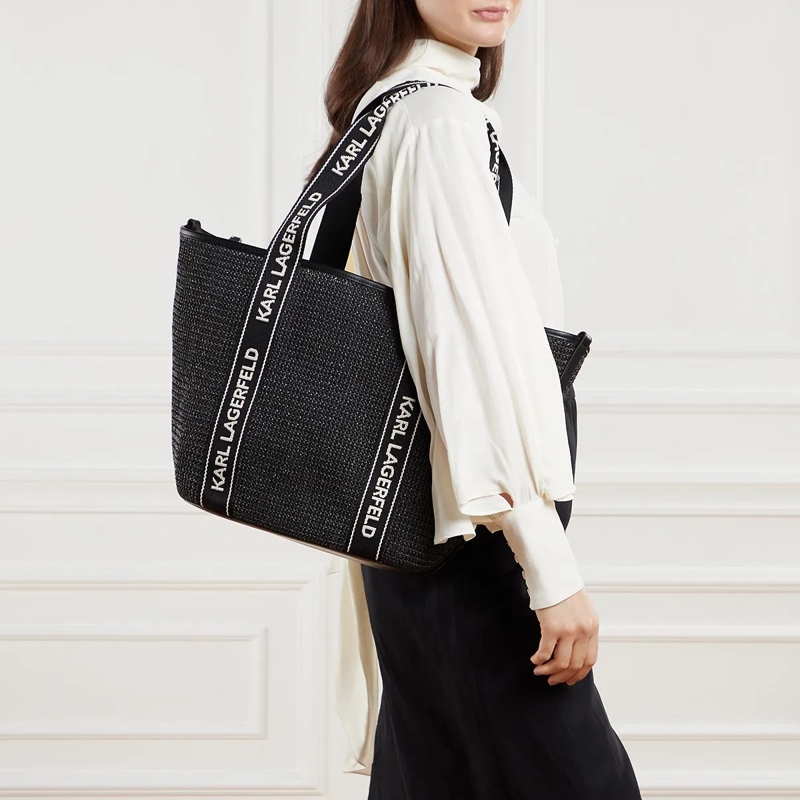 Karl Lagerfeld Shopper K/Essential Raffia Bag Black(Image 2)