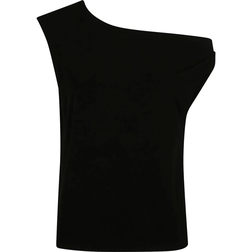 Norma Kamali Topjes met lange mouwen Drop Shoulder Top Black schwarz