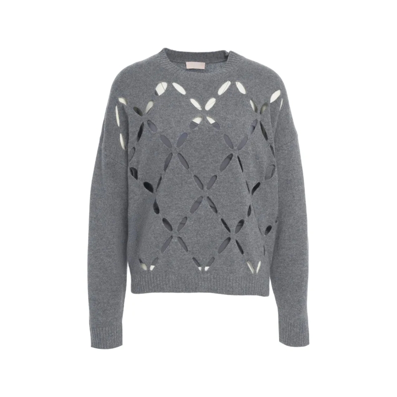 LIU JO Pull Sweater With Cut-Out Details Grey