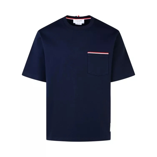 Thom Browne 'Milano Over' Navy Cotton T-Shirt Blue 