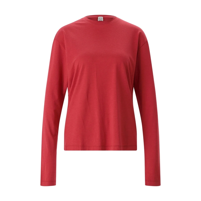 TOTEME T-shirt Langarmshirt mit Rundhalsausschnitt rot