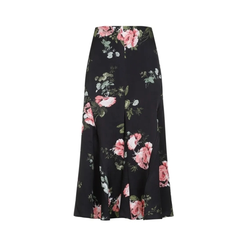 Erdem Jupes midi Blush Ankle Length A-Line Skirt Black