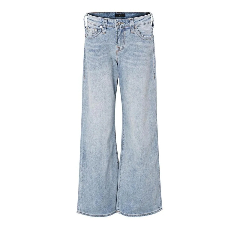 True Religion Jeans - Baggy-Jeans- Light-Wash-Waschung- Comfort Fit hell-blau