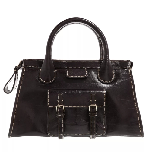 Chloé Edith Shoulder Bag Vegetable Shiny Tanned Leather Multicolo Rymlig shoppingväska